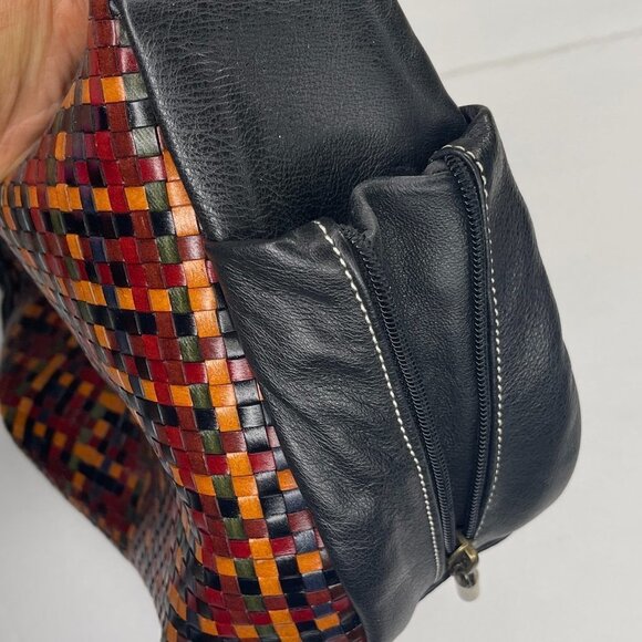 Vera Pelle Purse Made in Italy Crosshatch Leather​​​ - Picture 3 of 12